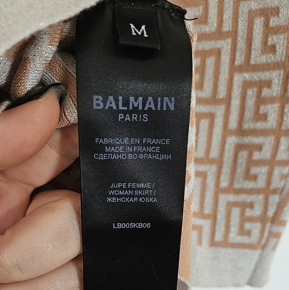 Balmain short sleeve crop top monogram cardigan Medium M - Picture 3 of 5